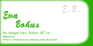 eva bohus business card